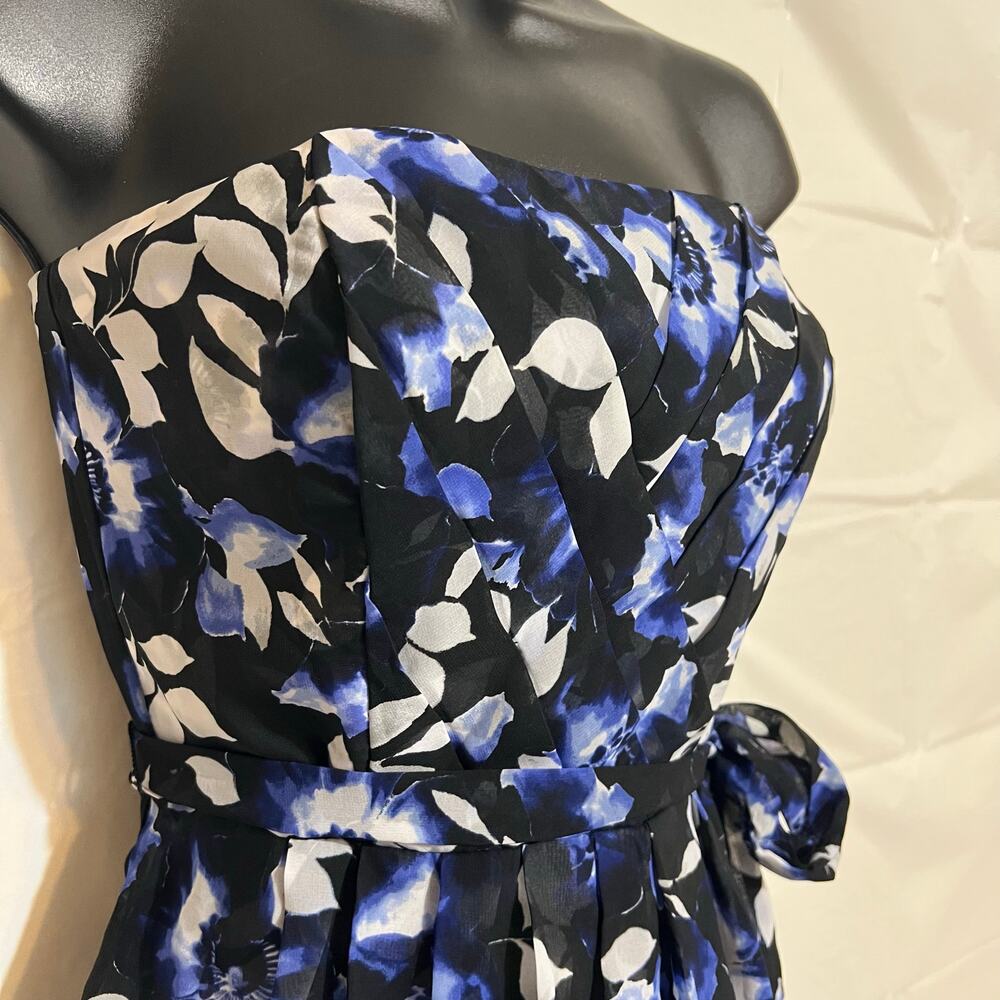 White House Black Market Strapless Floral Top Size 0 Structured Bustier - Picture 4 of 11